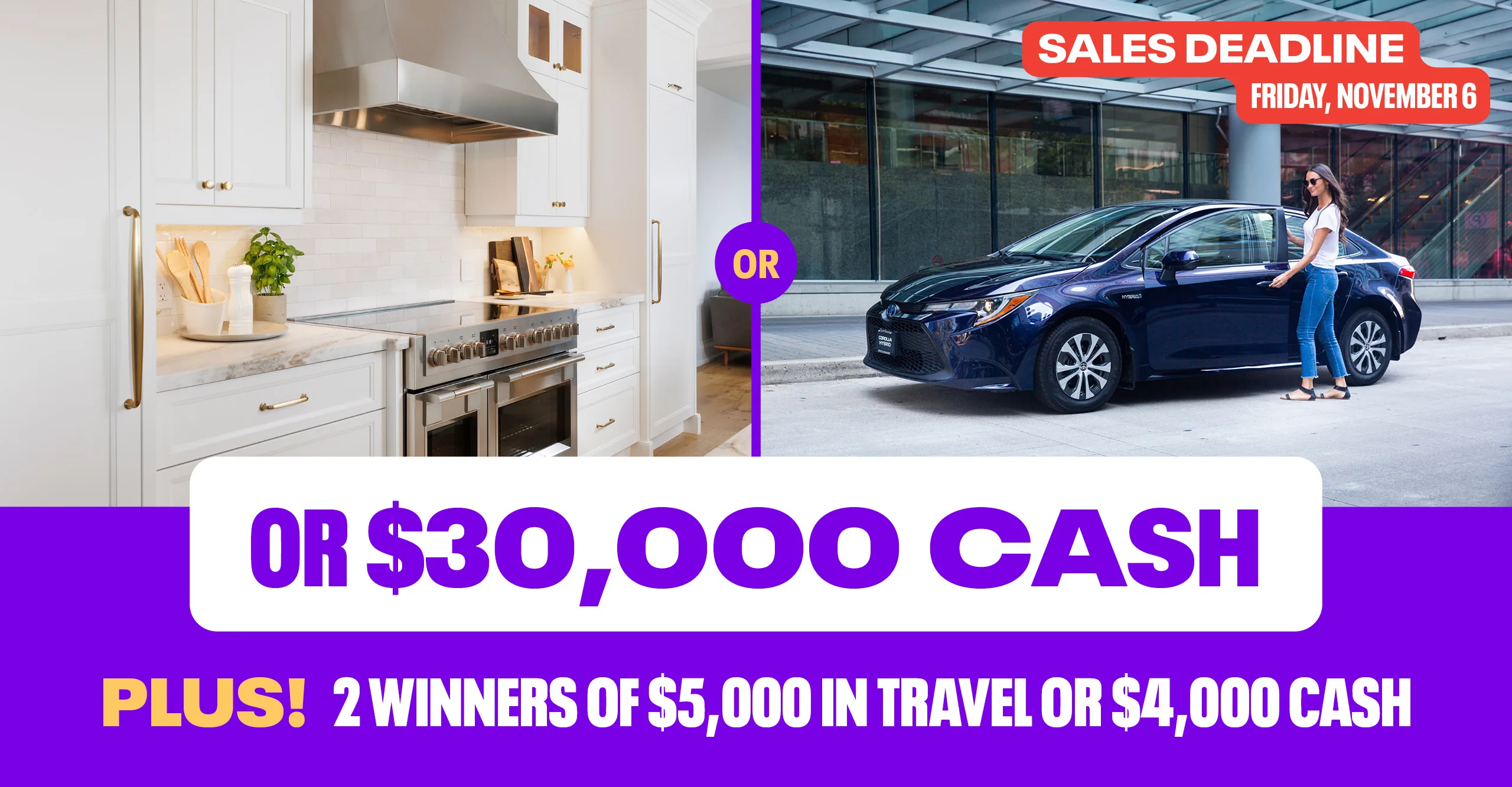 Loyalty Bonus – Midland Appliance kitchen makeover or 2026 Toyota Corolla Hybrid LE or $30,000 cash