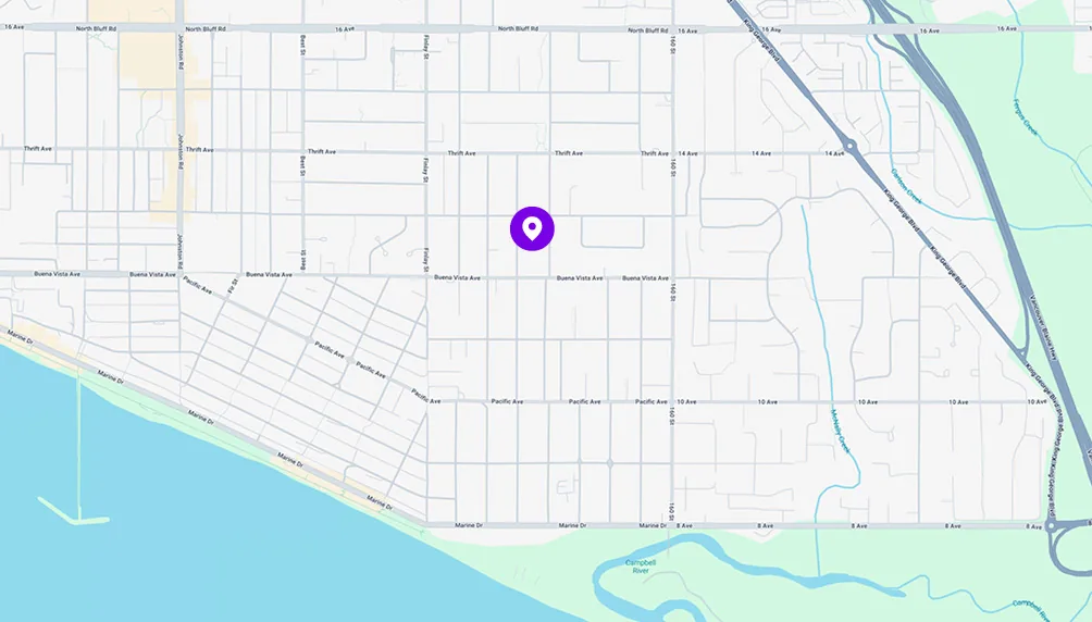 Map of the Grand Prize #1 home location in White Rock, BC