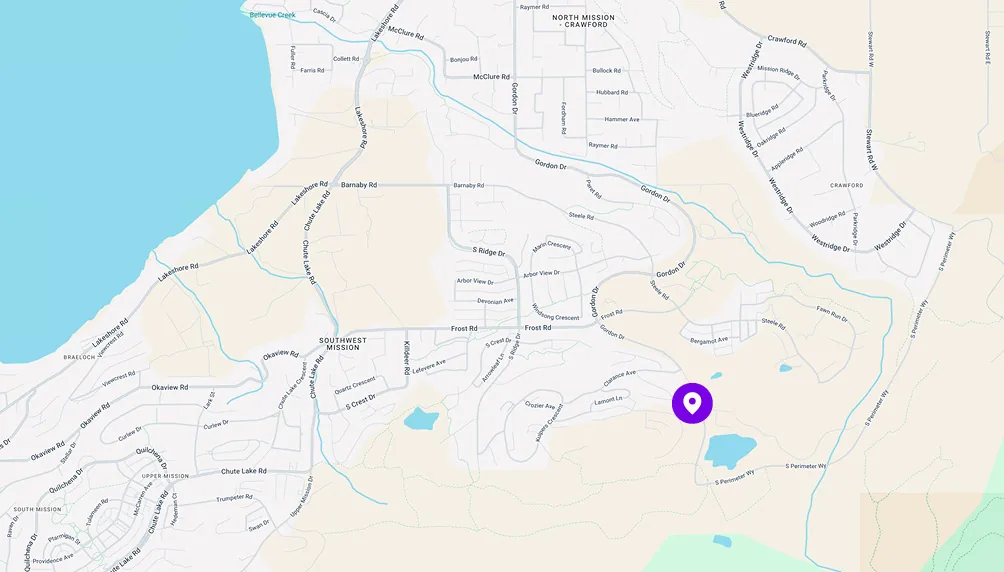 Map of the Grand Prize #7 home location in Kelowna, BC