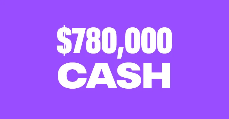 $780,000 cash