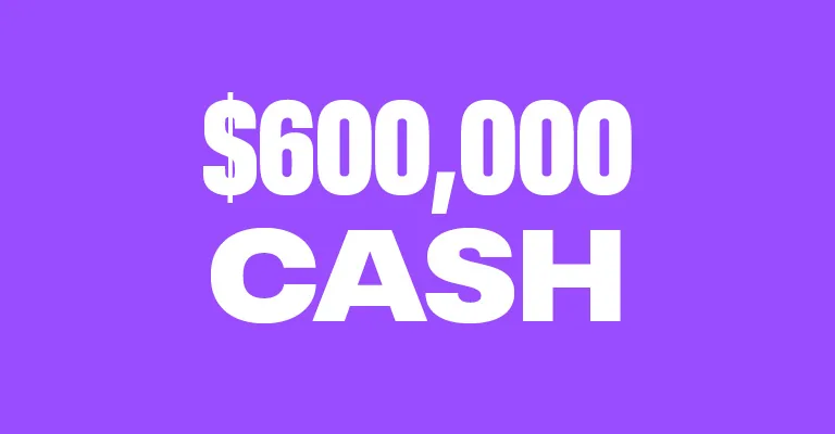 $600,000 cash